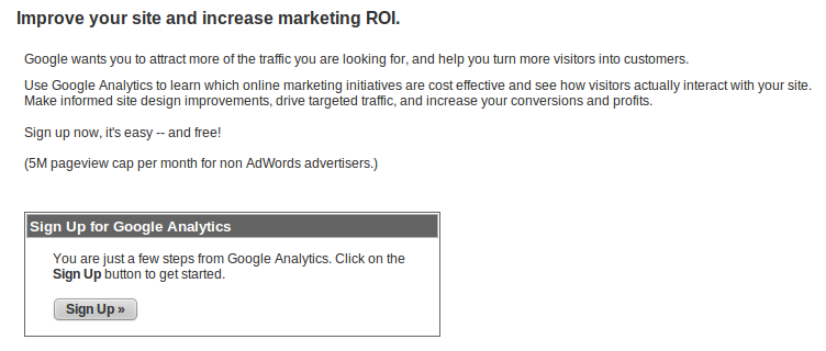 Signup For Google Analytics