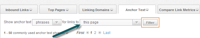 Anchor Text Filter Open Site Explorer