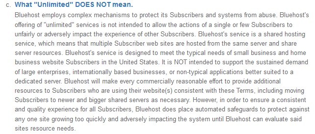 Bluehost Acceptable Use Policy