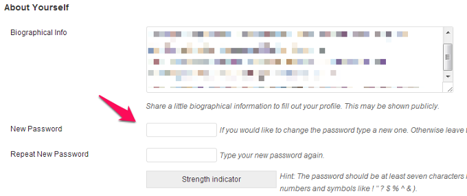 Change Password In Wordpress