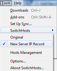 Choose New Host File