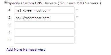 Edit Nameservers 