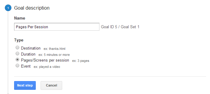 Goal Pages Per Session Step1