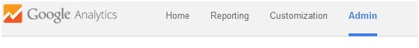 Google Analytics Admin Tab