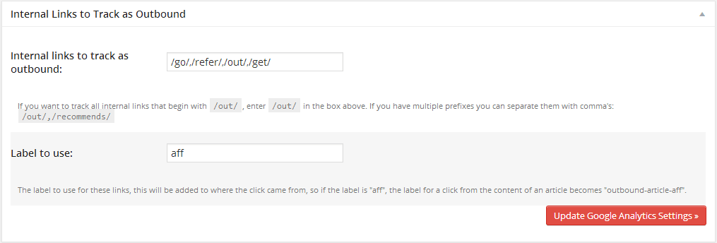 Google Analytics Configuration Track Affiliate Links