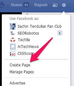 Create Facebook Page