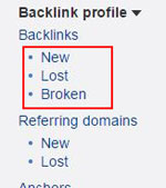 New/Lost Backlinks