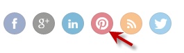 Social Icons With Arrow Pointing At Pinterest