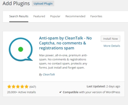 CleanTalk Plugin - Find Plugin