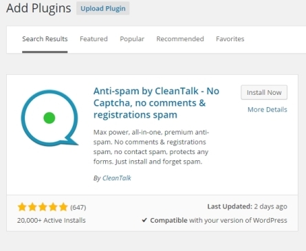 Cleantalk Plugin - Find Plugin