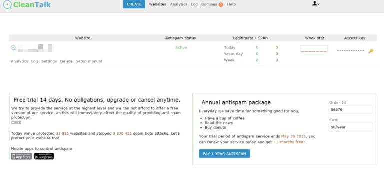 Cleantalk Security Dashboard