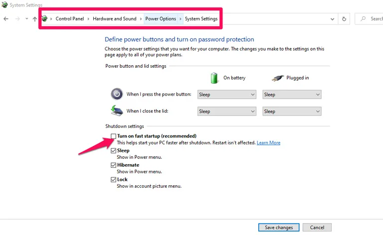 Disable Fast Startup Disable Fast Startup