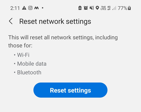 Reset Network Settings On Android