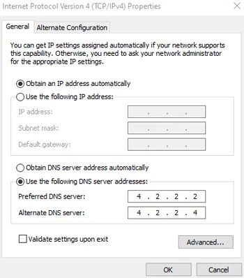 Alter DNS Setting