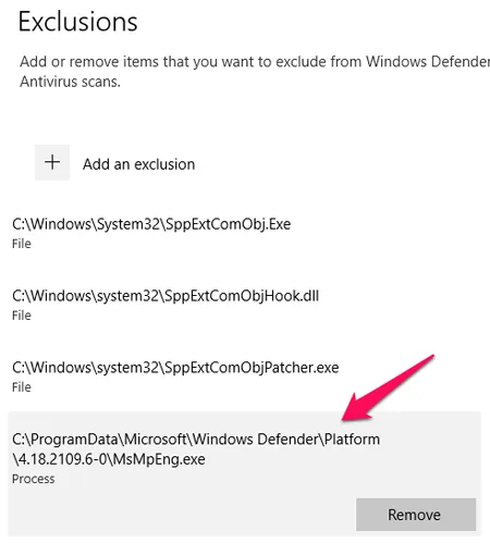 Exclusion Path Added Successfully Exclusion Path Added Successfully