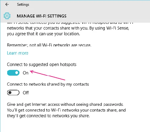 Manage WiFi Settings Manage WiFi Settings