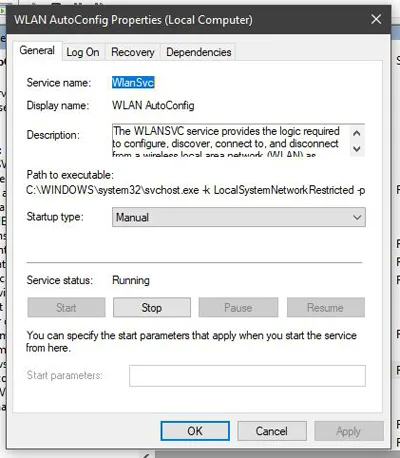 Reset WLAN Autoconfig Service Reset WLAN Autoconfig Service