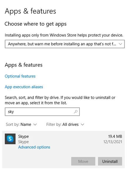 Uninstall Skype Uninstall Skype