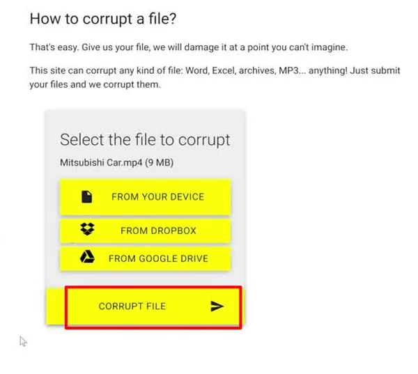 Corrupt Video