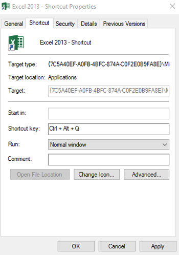 Excel Shortcut Key