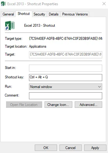 Excel Shortcut Key