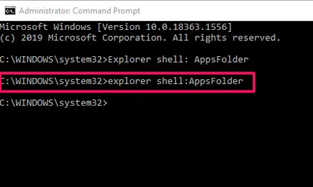 Explorer shell:AppsFolder