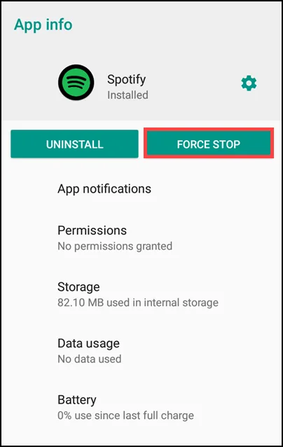 force stop spotify force stop spotify