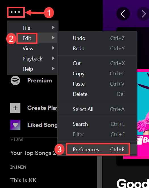 Preferences Option