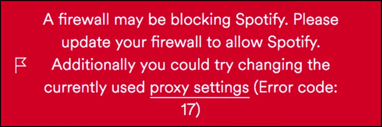 a firewall may be blocking spotify error