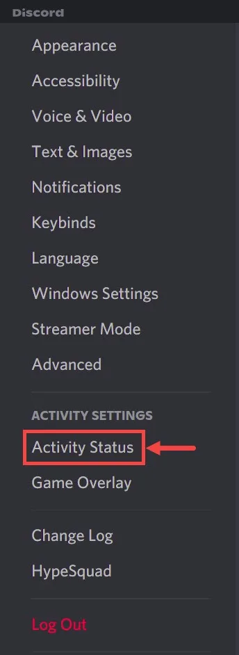 activity status discord