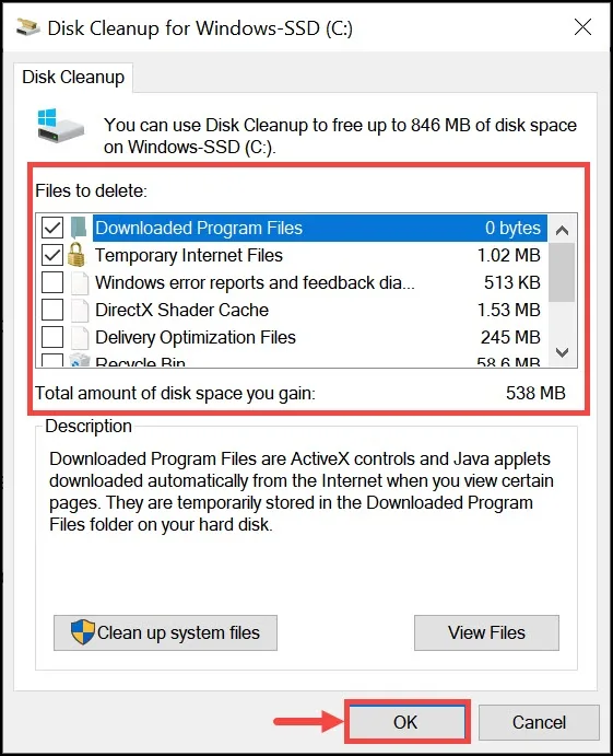 c disk cleanup