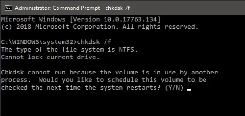 chkdsk Cannot Run