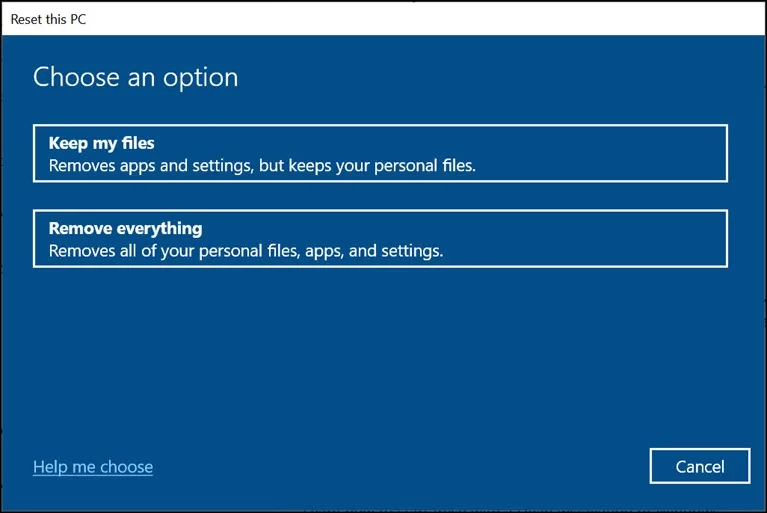 choose an option