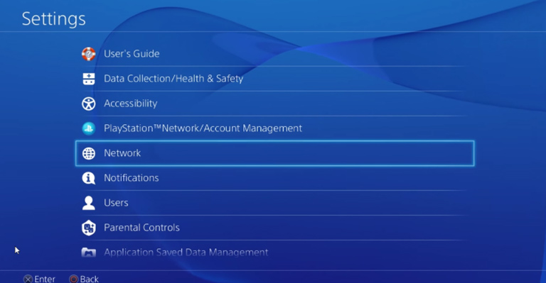 Choose Network Ps4