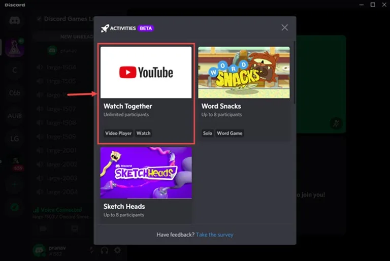 choose youtube watch together