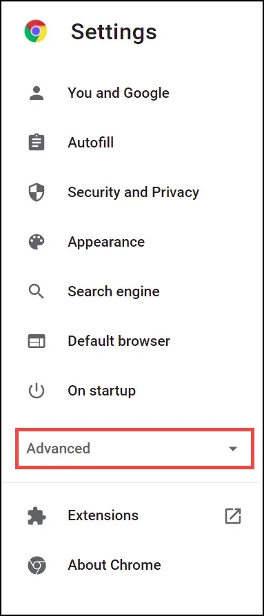 chrome advanced settings