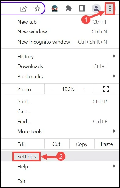 chrome settings