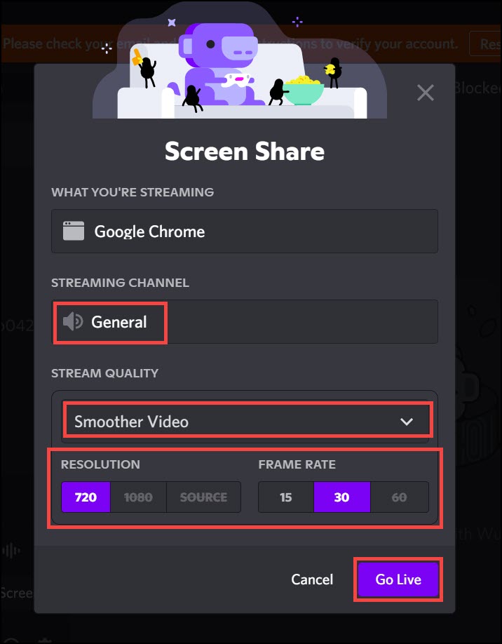Configure Screen Share