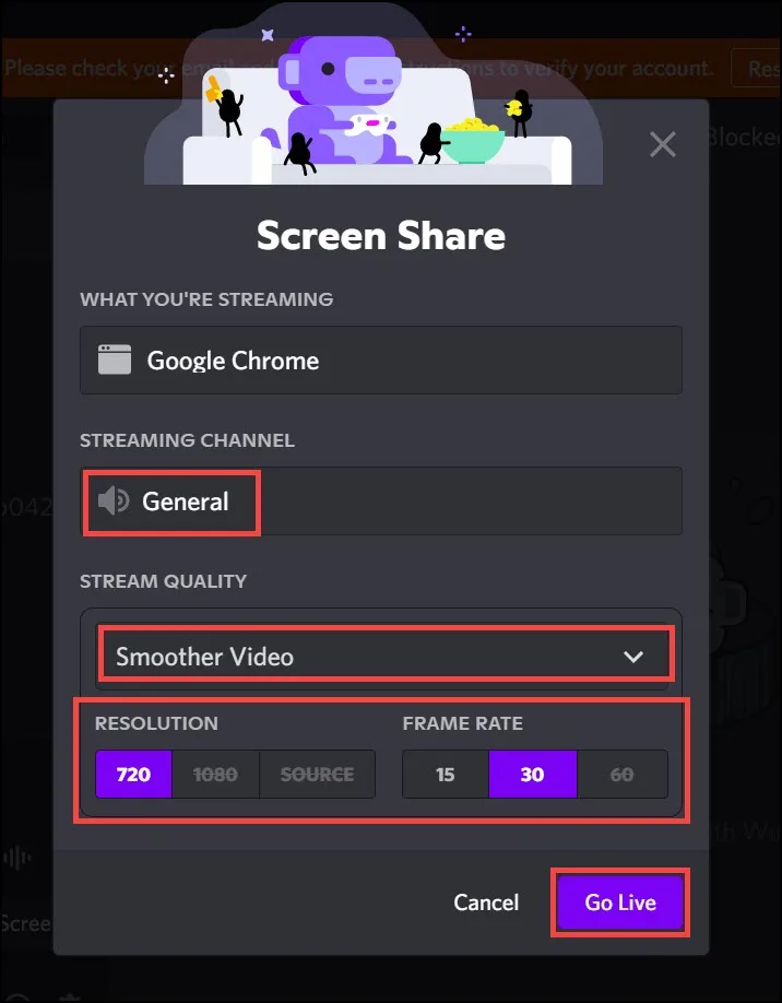 configure screen share