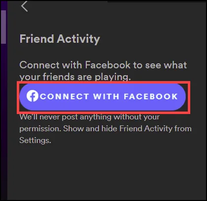 connect with facebook