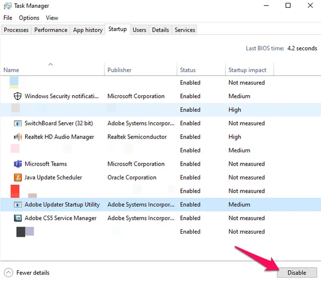 Disable Startup Utility