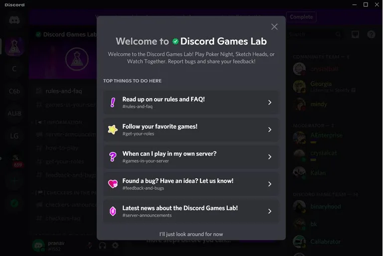 discord games lab server