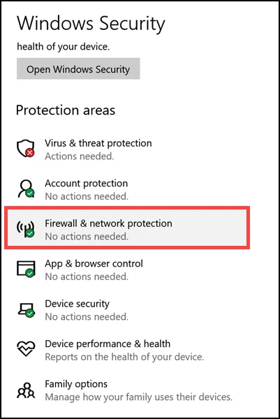 firewall and network protection
