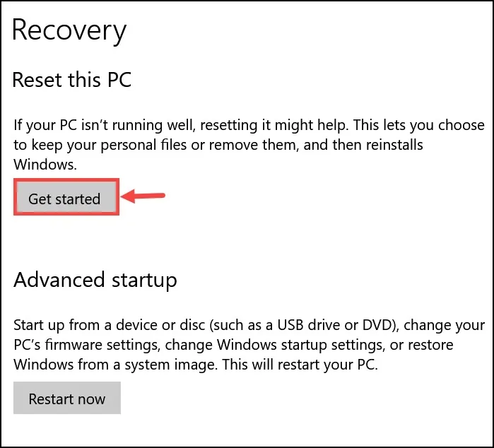 get started with reset