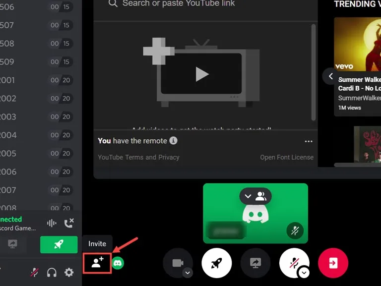 invite to youtube watch party
