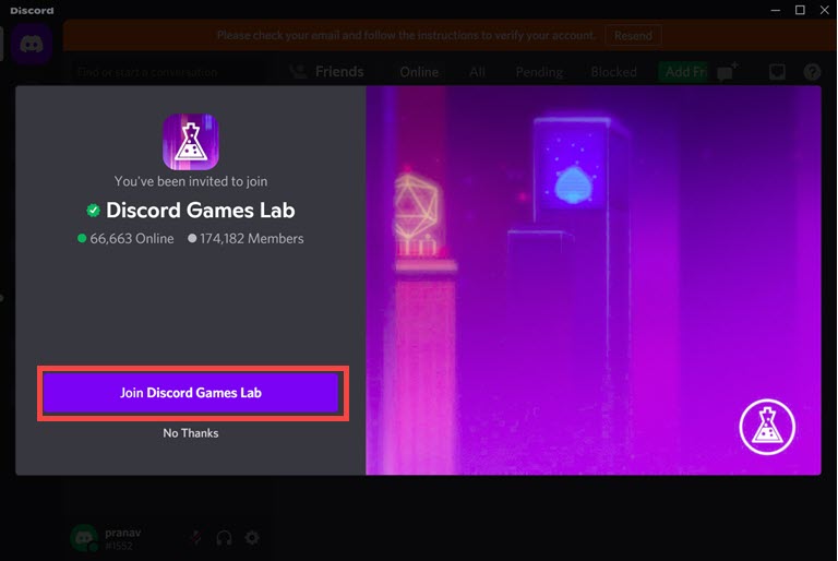 Join Discord Games Lab