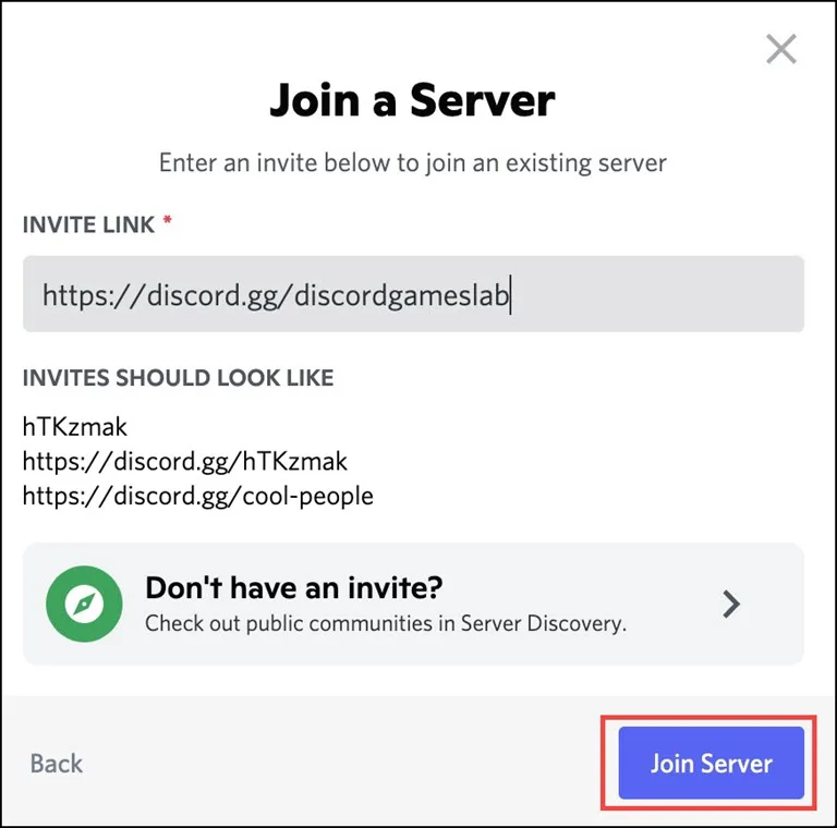 join server