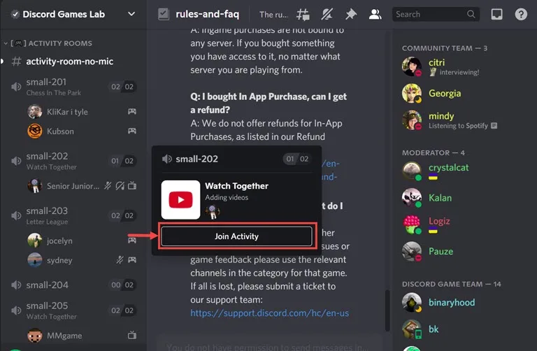 join watch activity