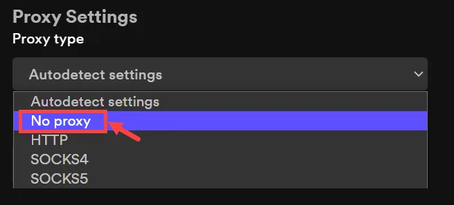 no proxy spotify