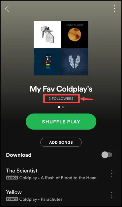 number of spotify followers